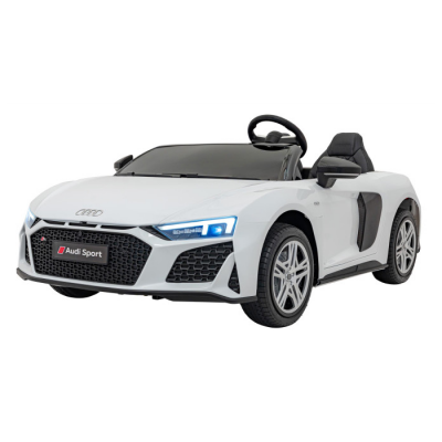 Masinuta electrica pentru copii 2 locuri cu sarcina pana la 100kg si viteza max 15km/h Audi R8 Spyder 24V (A3000) Alb - Autokids.ro