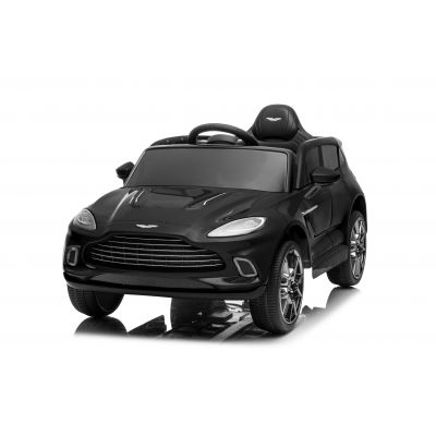 Masinuta electrica pentru copii Aston Martin DBX 12V 100W 4x4, roti din spuma moale EVA, scaun din piele eco, Telecomanda 2.4 GHz, lumini LED, Bluetooth (S310) Negru