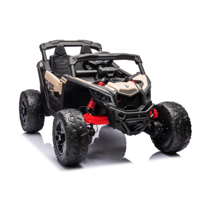 Masinuta electrica pentru copii Can Am  Marverick UTV kaki, 90w, acumulator 12V7Ah, deschidere usi, iluminare led, sistem audio bluetooth, usb, radio fm
