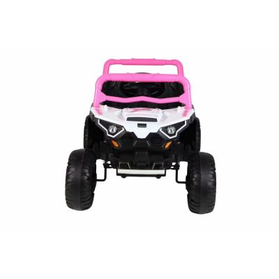Masinuta electrica pentru copii Can Am Xotar Pink cu licenta,telecomanda 2.4G,acumulator 12V4.5Ah,scaun piele,deschidere usi,slow start,lumini LED,panou multimedia cu usb