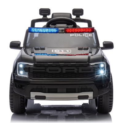 Masinuta electrica pentru copii Chipolino SUV Ford Police cu deschidere usi, spatiu depozitare, lumini, pornire la buton si telecomanda