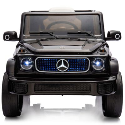 Masinuta electrica pentru copii Chipolino SUV Mercedes EQG Black cu scaun din piele, roti EVA cu suspensie, deschidere usi, greutate admisa 30 kg