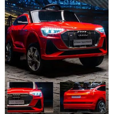 Masinuta electrica pentru copii cu licenta Audi E-Tron Sportback Red cu telecomanda 2.4G,acumulator 12V4.5Ah,motoare 80w,lumini led,muzica,pornire la buton,usi cu deschidere,mp3usb,functie swing,3 viteze din telecomanda