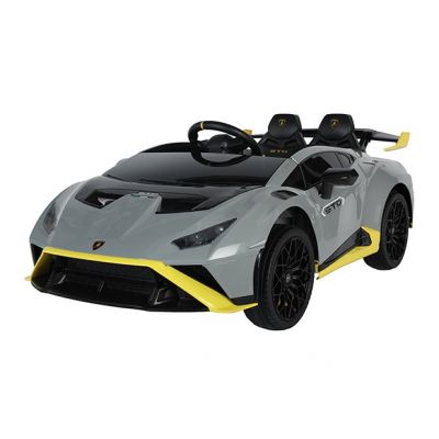 Masinuta electrica pentru copii cu licenta Lamborghini Huracan Silver Grey cu telecomanda parentala 2.4G, motoare 2x39w, acumulator 12V7Ah,lumini led,muzica, centura de siguranta, usi cu deschidere Lambo door, suspensii spate