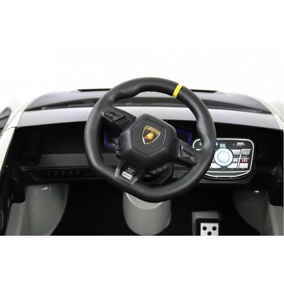 Masinuta electrica pentru copii cu licenta Lamborghini Huracan Silver Grey cu telecomanda parentala 2.4G, motoare 2x39w, acumulator 12V7Ah,lumini led,muzica, centura de siguranta, usi cu deschidere, suspensii spate