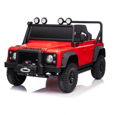 Masinuta electrica pentru copii cu licenta Land Rover Defender 110SVX 4x4 Concept cu Telecomanda 2.4G,Scaun din piele, Acumulator 12V7Ah,4 motoarex35w,Centura de siguranta,Slow Start,Afisaj baterie,Lumini LED,Oglinzi