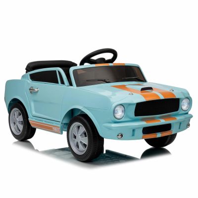Masinuta electrica pentru copii Ford Mustang Shelby GT350 Light Blue 12V cu licenta,2 motoare x 25w,roti EVA,usi cu deschidere,faruri si stopuri LED,unitate audio cu muzica,USB,bluetooth,indicator baterie,centura de siguranta