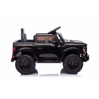 Masinuta electrica pentru copii Ford Raptor F-150 Black cu licenta,faruri led,muzica,2 motoare,acumulator 12V4,5Ah,deschidere usi,slow start,spatiu de depozitare