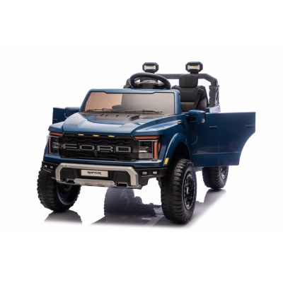Masinuta electrica pentru copii Ford Raptor F-150 Cobalt Blue cu licenta,acumulator 24V,telecomanda 2.4G,faruri si stopuri led,muzica,2 motoare,deschidere usi,slow start,spatiu de depozitare