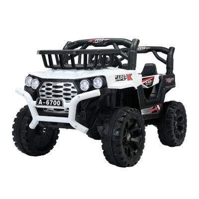 Masinuta electrica pentru copii intre 2 si 4 ani, 4x4, Kinderauto CAPE-X, 100W, 12V, scaun tapitat, alb