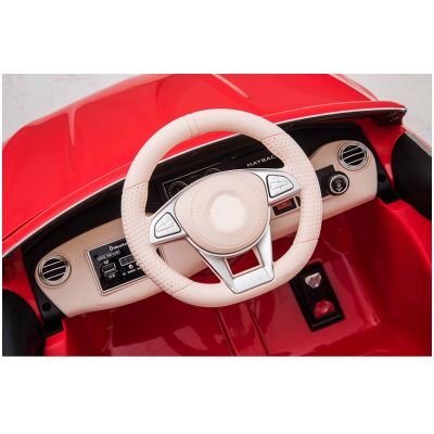 Masinuta electrica pentru copii Mercedes Maybach S650 Red 12V4.5Ah,echipare premium si licenta,2 motoare,roti EVA,scaun piele,usi cu deschidere,pornire la cheie,unitate audio cu muzica,lumini LED,sistem troller,suspensii