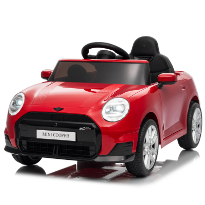 Masinuta electrica pentru copii, Mini COOPER 90W 12V 7Ah, roti EVA, scaun tapitat, rosie