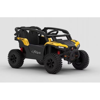 Masinuta electrica pentru copii Nichiduta 4WD Sports Yellow 12V,cu telecomanda 2.4G,usi cu deschidere,2 motoare,lumini led,roti robuste