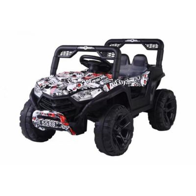 Masinuta electrica pentru copii Novokids Buggy Mini UTV cu faruri luminoase, telecomanda, 3-6 ani , max 30 kg, 3 viteze, model Offroad Alb