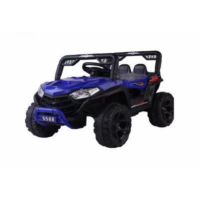 Masinuta electrica pentru copii Novokids Buggy Mini UTV cu faruri luminoase, telecomanda, 3-6 ani , max 30 kg, 3 viteze, model Offroad Albastru