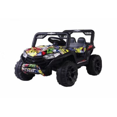 Masinuta electrica pentru copii Novokids Buggy Mini UTV cu faruri luminoase, telecomanda, 3-6 ani , max 30 kg, 3 viteze, model Offroad Multicolor Camuflag
