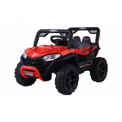 Masinuta electrica pentru copii Novokids Buggy Mini UTV cu faruri luminoase, telecomanda, 3-6 ani , max 30 kg, 3 viteze, Model Offroad Rosu