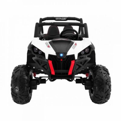 Masinuta electrica pentru copii Novokids Buggy UTV, 2 locuri, faruri luminoase, roti din cauciuc EVA, max 50 kg , 2 baterii de 12V, Mp3USB, 2 viteze, model Offroad, AlbNegru