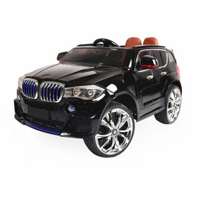 Masinuta electrica pentru copii Novokids Negru cu Roti din Cauciuc, Display LCD cu Redare MP4 Desene sau Muzica, Scaun din Piele, Model Offroad, Baterie Performanta 12V, 2 Viteze
