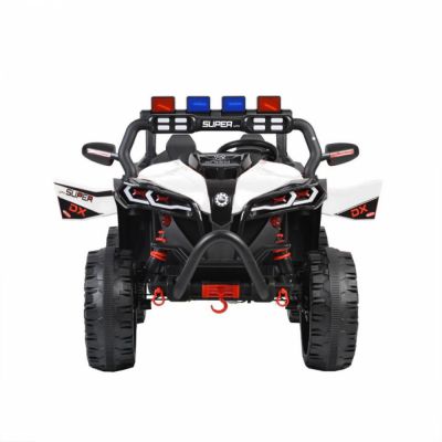 Masinuta electrica pentru copii Novokids Super Beasty Buggy UTV , 2 locuri, cu faruri luminoase, telecomanda, 3-6 ani , max 30 kg , 12V, Mp3USB, 2 viteze, model Offroad, alb cu negru