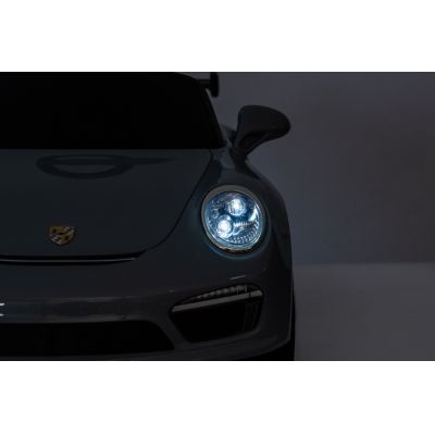 Masinuta electrica pentru copii Porsche RUF CTR3 Blue 70w cu licenta,echipare premium,roti EVA,scaun din piele,oglinzi retrovizoare,lumini LED,muzica,bluetoothUSB,suspensii,cod QR video asamblare,afisaj baterie,Eleron