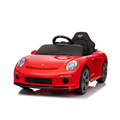 Masinuta electrica pentru copii Porsche RUF GT Red cu licenta ,Telecomanda parinti 2,4G,2 motoare x 45w,Acumulator 12V4.5Ah,Roti EVA,Scaun din piele,2 Viteze,Sistem troller,MP3,USB,Bluetooth,Usi cu deschidere,Suspensii