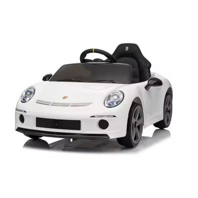 Masinuta electrica pentru copii Porsche RUF GT White cu licenta ,Telecomanda parinti 2,4G,2 motoare x 45w,Acumulator 12V4.5Ah,Roti EVA,Scaun din piele,2 Viteze,Sistem troller,MP3,USB,Bluetooth,Usi cu deschidere,Suspensii