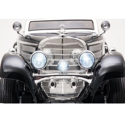 Masinuta electrica pentru copii Retro Mercedes-Benz 540K, cu 4 motoare 45W, baterie de 12V10Ah, caroserie coupe, lumini LED, portbagaj cu deschidere, pornire lenta, player muzical cu slot card de memorie, porturi USB si MP3
