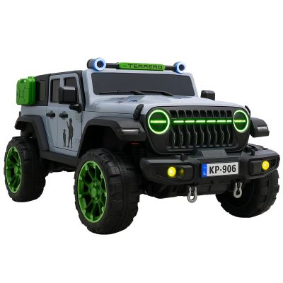 Masinuta electrica pentru copii tip Jeep Wrangler, 4x4, Negru/Verde