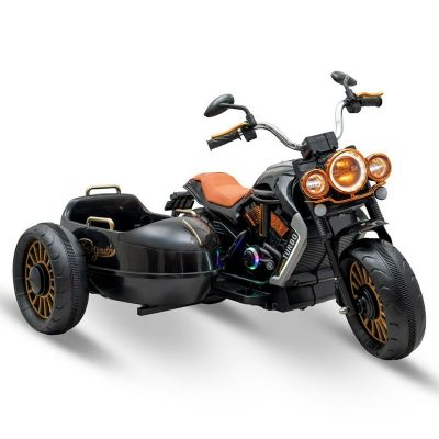 Motocicleta copii cu atas si acumulator, Baby Mix, 1 motor, 12V, 7A, 112x88x76 cm, Black