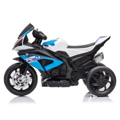 Motocicleta electrica pentru copii BMW HP4, 84x55x42 cm, varsta 2-5 ani, roti si scaun din plastic, putere 60W - Albastru
