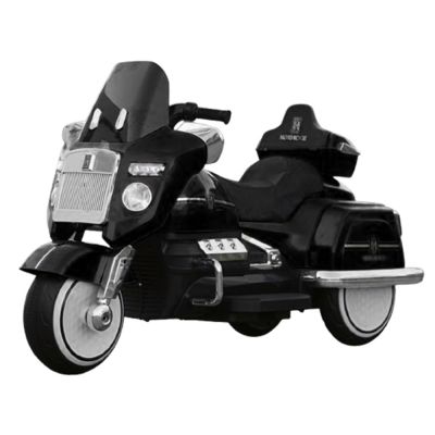 Motocicleta electrica pentru copii Chopper Royce, 80W 12V, telecomanda, bluetooth, culoare neagra