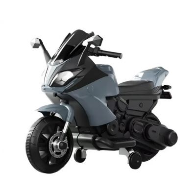 Motocicleta electrica pentru copii Nichiduta Thunder Black cu roti ajutatoare,scaun din piele ecologica,motor 35w,acumulator 6V4Ah,lumini LED,oglinzi retrovizoare,roti din plastic rezistent,muzica