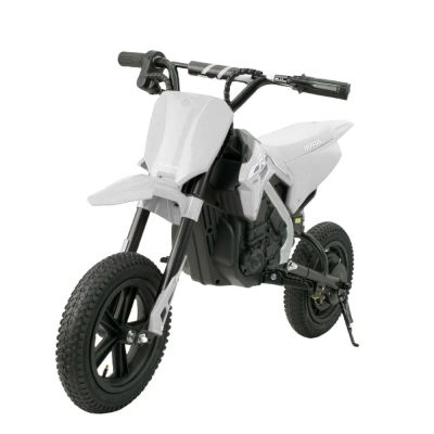 Motocicleta electrica pentru copil 5-10 ani, Honda CRF450 250W, 24V, roti gonflabile, alba