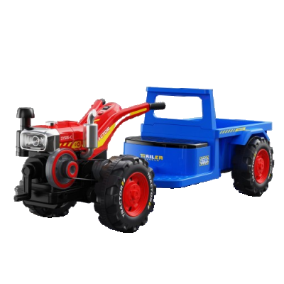Motocultor electric copii 3-6 ani, Kinderauto BJLW1288, 70W 12V, telecomanda, Albastru