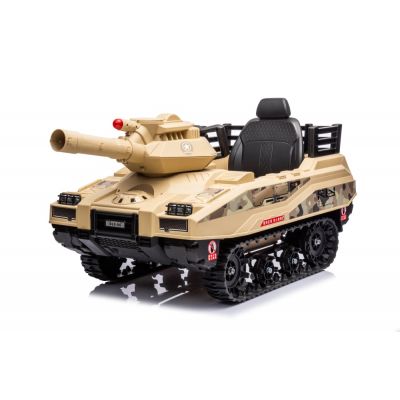 Tanculet electric pentru copii Kinderauto Commander 110W 12V 12Ah, color Army Bej