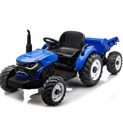 Tractor cu remorca Nichiduta Speed Track Blue,acumulator 24V8Ah,2 motoare x 200w,roti EVA,scaun din piele,faruri cu lumini led,sezut spatios,telecomanda 2.4G,design realistic