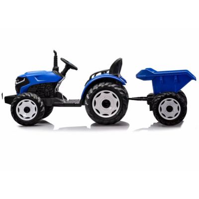 Tractor cu remorca Nichiduta Speed Track Blue,acumulator 24V8Ah,2 motoare x 775w,roti EVA,scaun din piele,sezut spatios,telecomanda 2.4G,design realistic