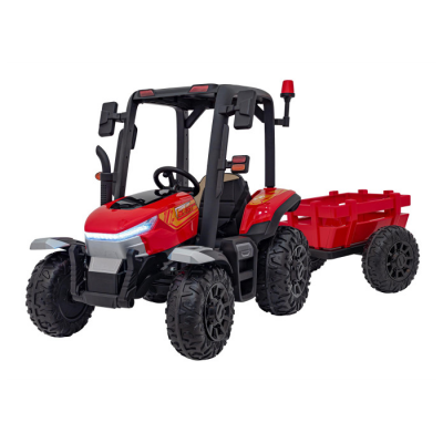 Tractor electric pentru copii cu remorca BLAST Z 24V (206) Rosu - Autokids.ro
