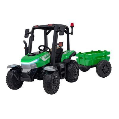 Tractor electric pentru copii cu remorca BLAST Z 24V (206) Verde - Autokids.ro