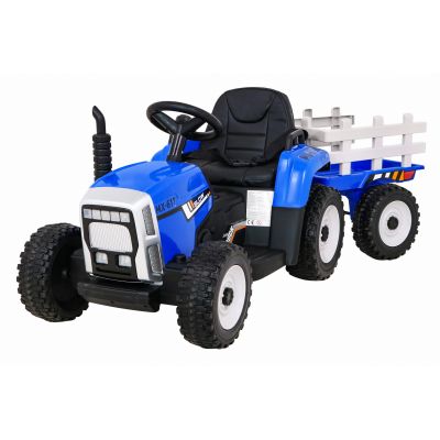 Tractor electric pentru copii cu remorca Workers Truck (MX-611) Albastru - Autokids.ro