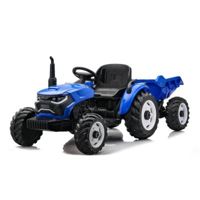 Tractoras electric pentru copii, Kinderauto 1804, 90W, 12V 10Ah, cu remorca basculabila, albastru