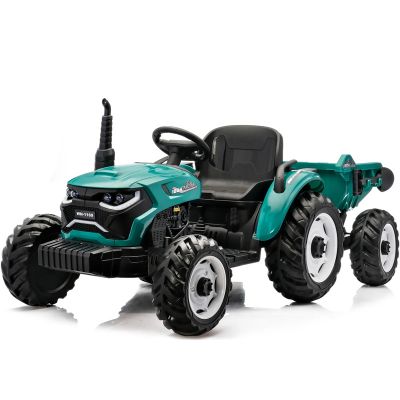 Tractoras electric pentru copii, Kinderauto 1804 90W 12V 10Ah cu remorca basculabila, culoare verde