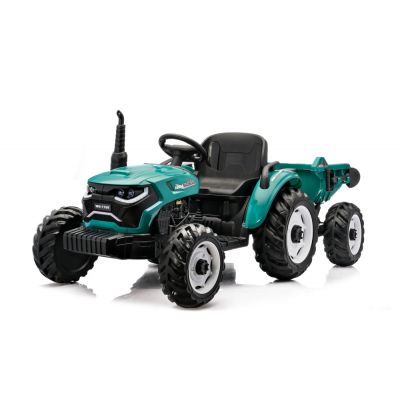 Tractoras electric pentru copii, Kinderauto 1804 90W 12V 10Ah cu remorca basculabila, culoare verde