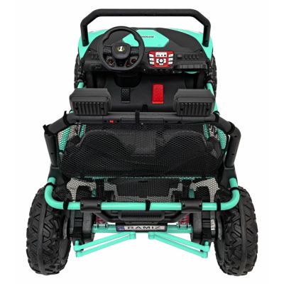 UTV electric pentru 2 copii Faster 4x4, cu 2 motoare 150W, baterie 24V10Ah, telecomanda 2.4 GHz, roti din spuma EVA, suspensii, pornire la buton, lumini LED frontale, cu MP3, USB, Radio, Bluetooth, pana la 59 kg