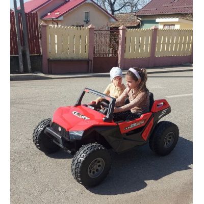 UTV electric pentru copii 3-15 ani cu 2 locuri 450W Buggy XXL FAST-EDITION cu viteza max 15km/h 24V 4x4  roti eva scaun piele buggy electric copii