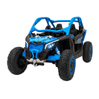 UTV electric pentru copii cu 2 locuri Can-Am Maverick Turbo Strong RR 24V 640W (CA001) Albastru - Autokids.ro