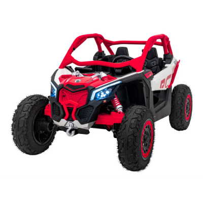UTV electric pentru copii cu 2 locuri Can-Am Maverick Turbo Strong RR 24V 640W (CA001) Rosu - Autokids.ro