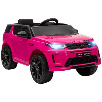 AIYAPLAY Mașină Electrică pentru Copii cu Licență Land Rover Discovery cu Faruri, Claxon și Centură, din Plastic și Metal,106x65.5x51 cm, Roz | Aosom Romania