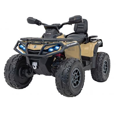 ATV electric copii Can-Am Outlander 24V 4x4 800W Bej, 2 locuri, Bluetooth, roti silentioase, echipare Lux - Autokids.ro